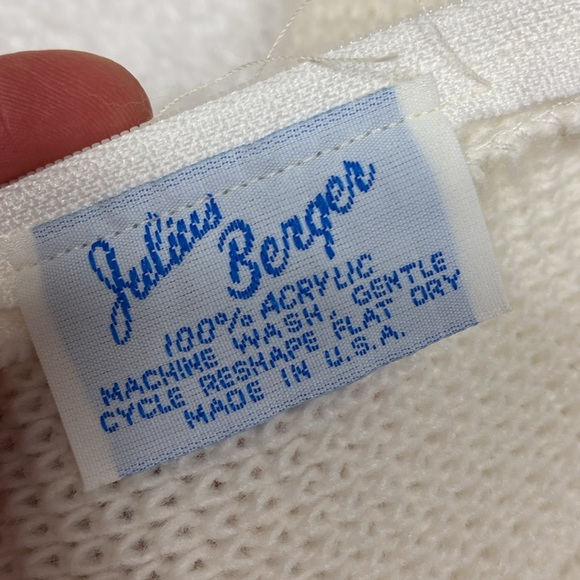 NWT Vintage Julius Berger acrylic knit zip back hooded sweater unisex 24m - Picture 6 of 8